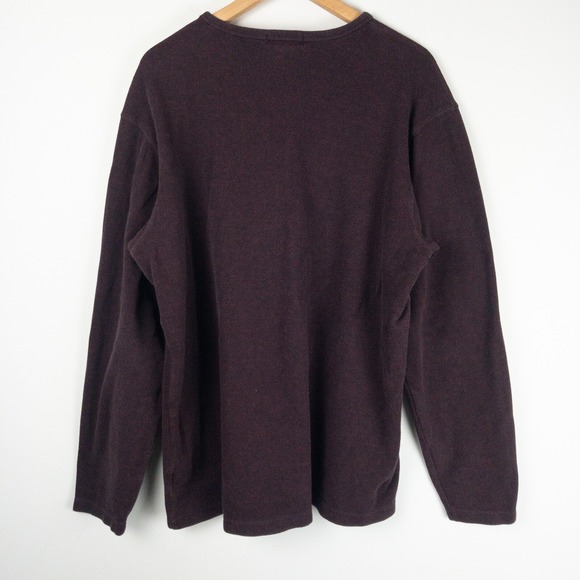 Eddie Bauer Mens 100% Cotton Long Sleeve Pullover Sweater Large Tall Purple - Picture 2 of 7